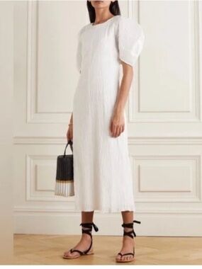 Mara Hoffman Aranza White Puff Sleeve Dress Size M